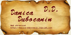 Danica Dubočanin vizit kartica